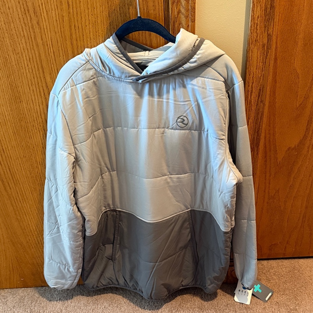 Mens Gray Hooded Pullover